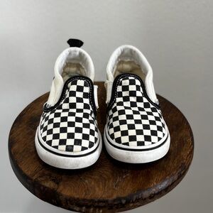 Vans toddler checkered slip ons, size 10